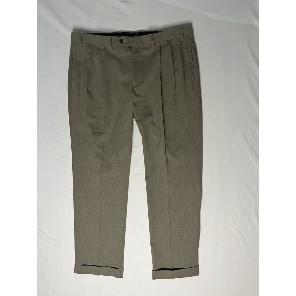 Lauren Ralph Lauren Dress Pants Men's Size 38x30 Gray Pleated Straight Leg Cuffs